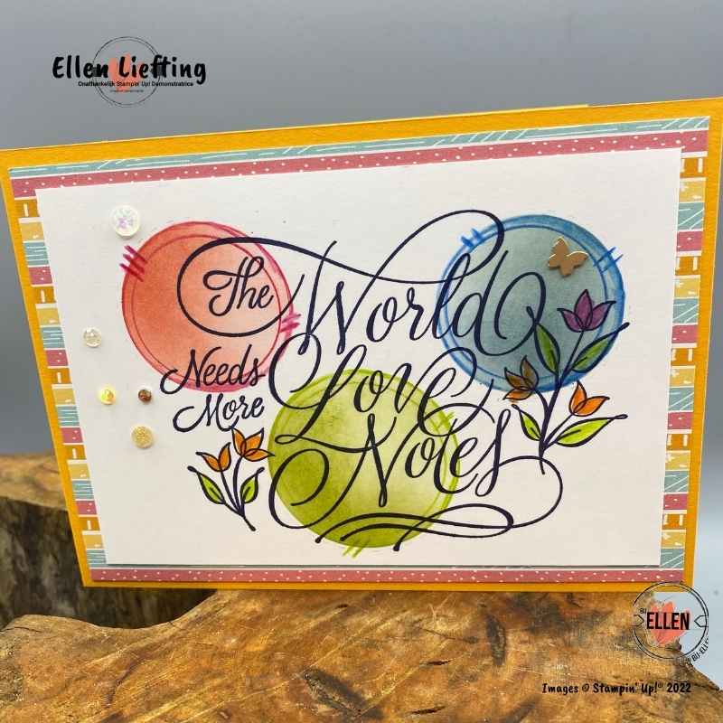 more love van stampinup met ronde achtergronden door ellen liefting