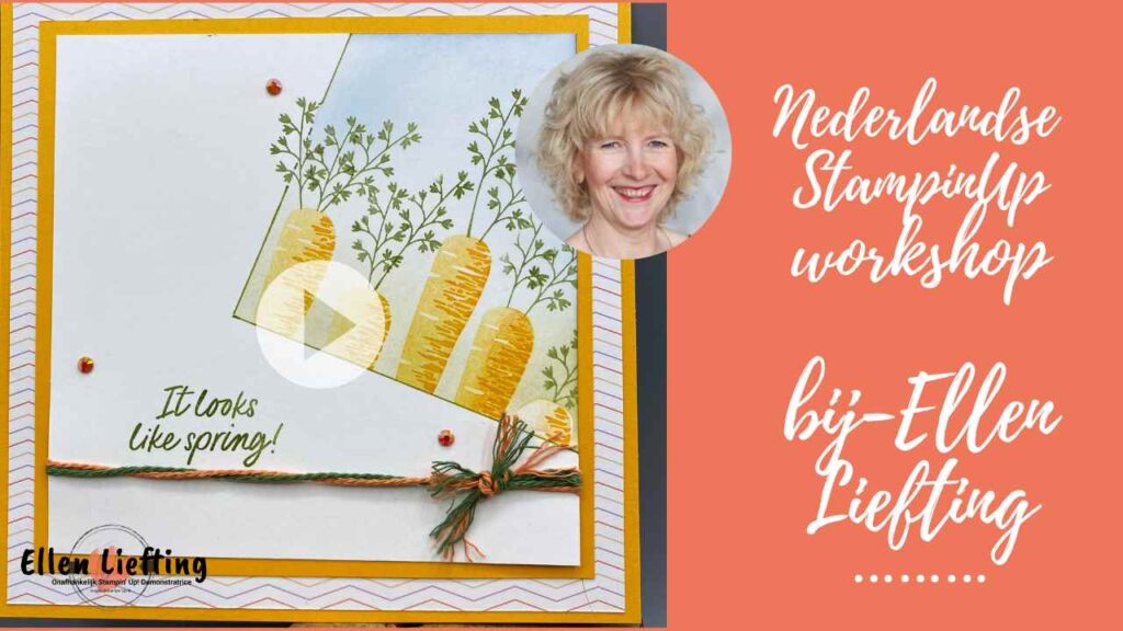 Thanks a bunch van STampinup met leuke stempel en maskeer techniek door ellen liefting.