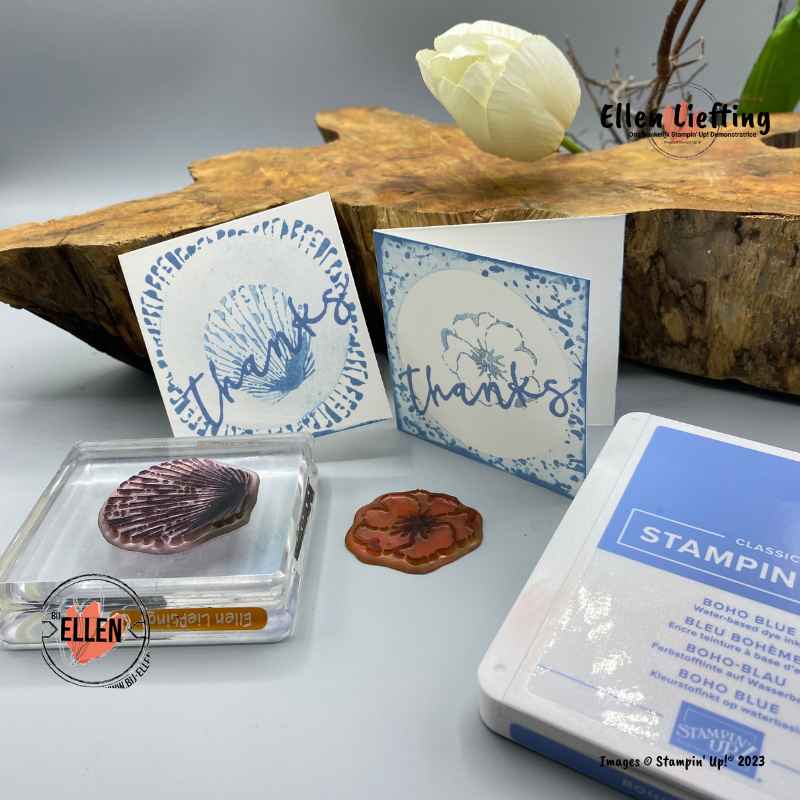 boho blue stampinup door ellen liefting